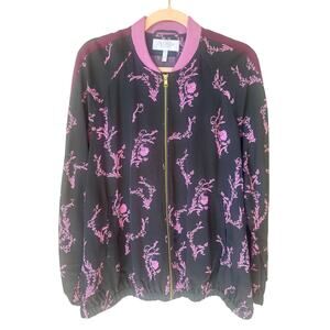 Escada Purple Floral Printed Sport Jacket Size 44